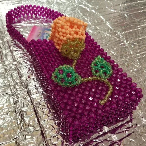 NWT 2021 Susan Alexandra New York Rose Garden Beaded Bag - Picture 7 of 13